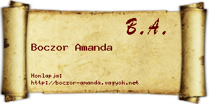 Boczor Amanda névjegykártya